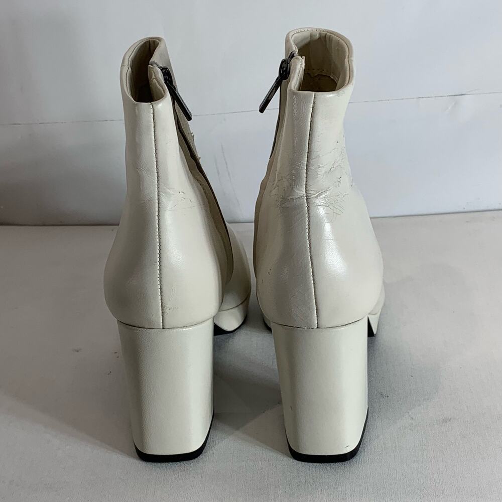 CALVIN KLEIN Women's Ivory Leather Uda Platform Block-Heel Dress Booties SZ 7 - Picture 9 of 13
